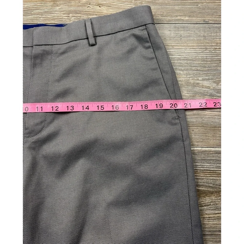 Banana Republic Non‎ Iron Tailored Slim Fit Grey Dress Pants Sz 33x30 FITS 34x29